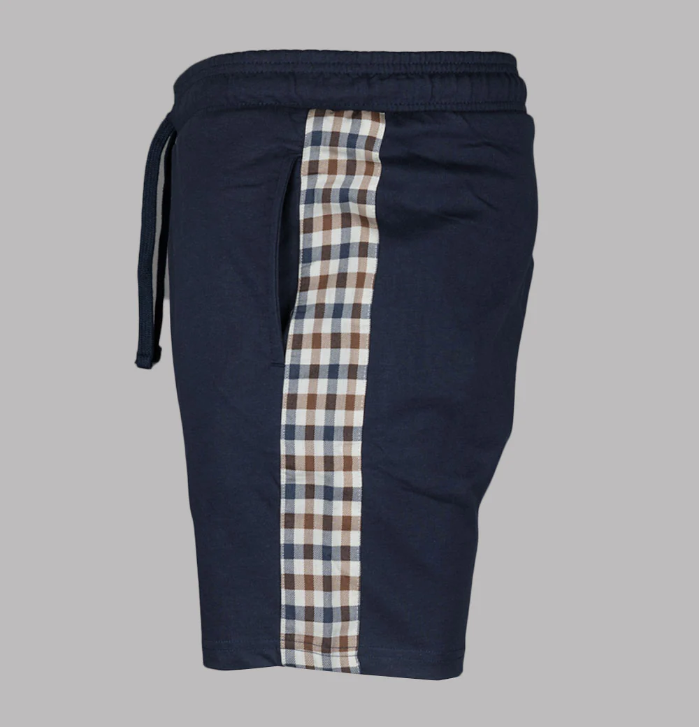 Aquascutum Club Check Details Shorts Navy