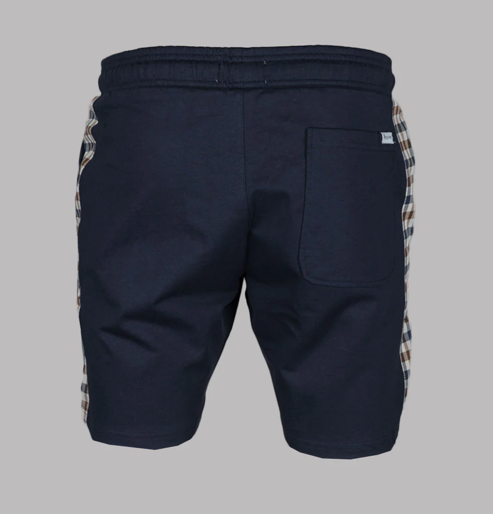 Aquascutum Club Check Details Shorts Navy - Image 3