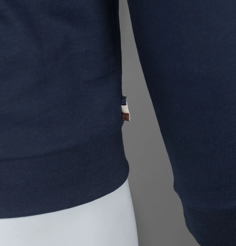 Aquascutum Club Check Patch Sweatshirt Navy - Image 5