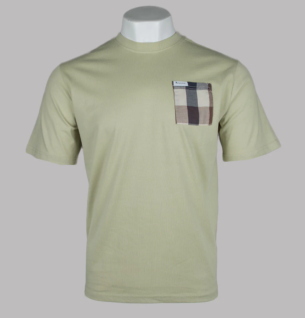 Aquascutum Macro Club Check Pocket T-Shirt Beige