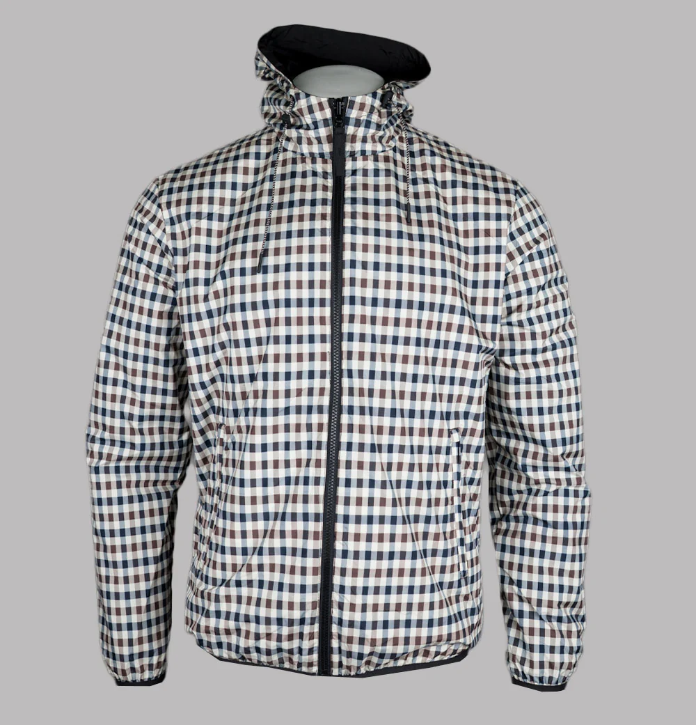 Aquascutum Reversible Hooded Sailor Jacket Black/Club Check - Image 2