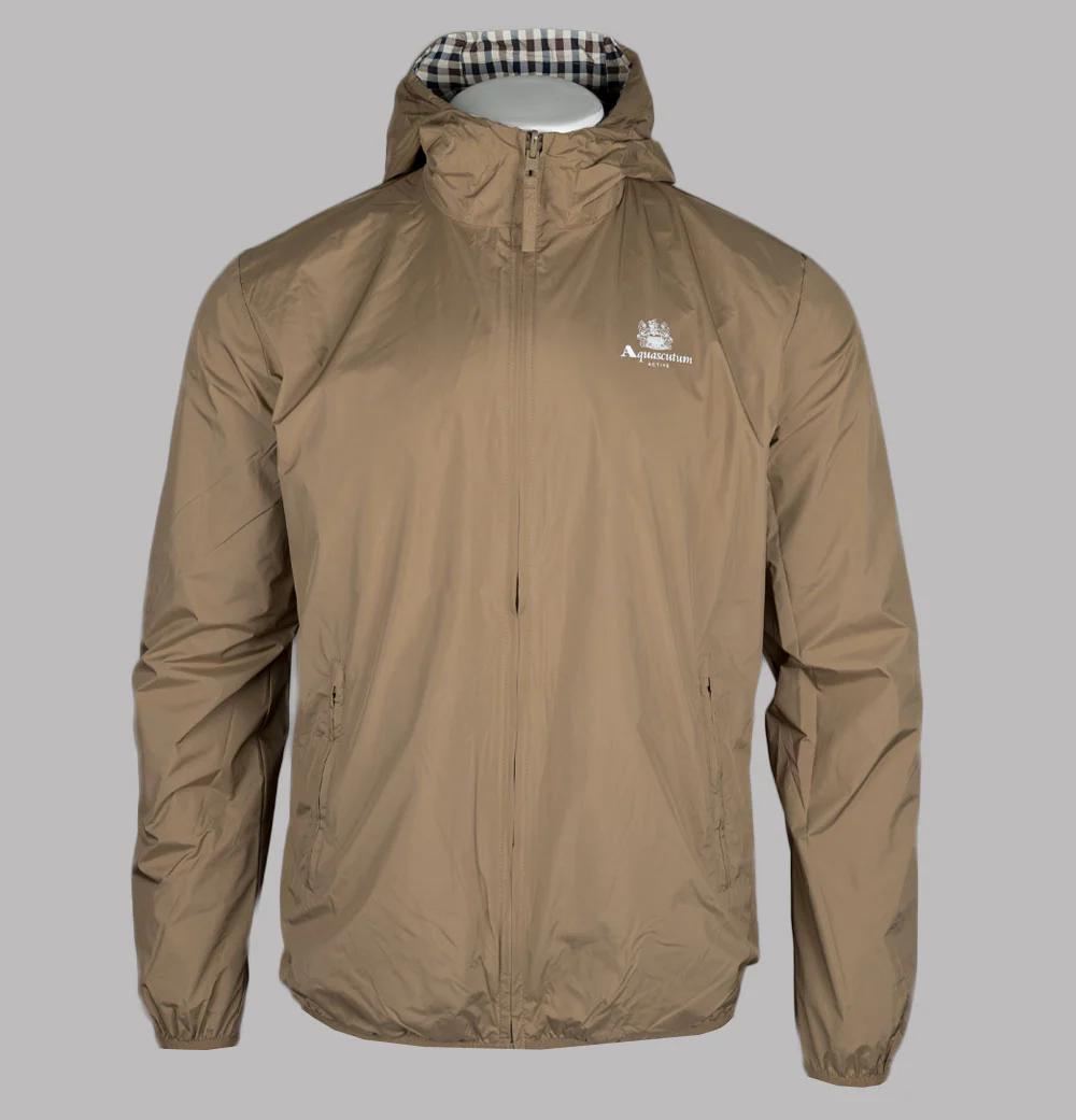Aquascutum Reversible Hooded Sailor Jacket Khaki/Club Check