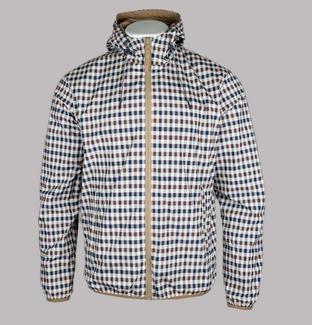 Aquascutum Reversible Hooded Sailor Jacket Khaki/Club Check - Image 2