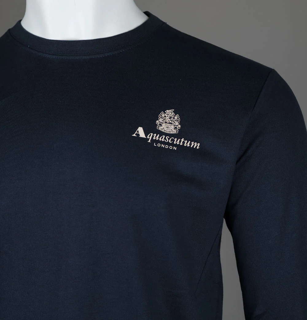 Aquascutum Small Logo Sweatshirt Navy - Image 3