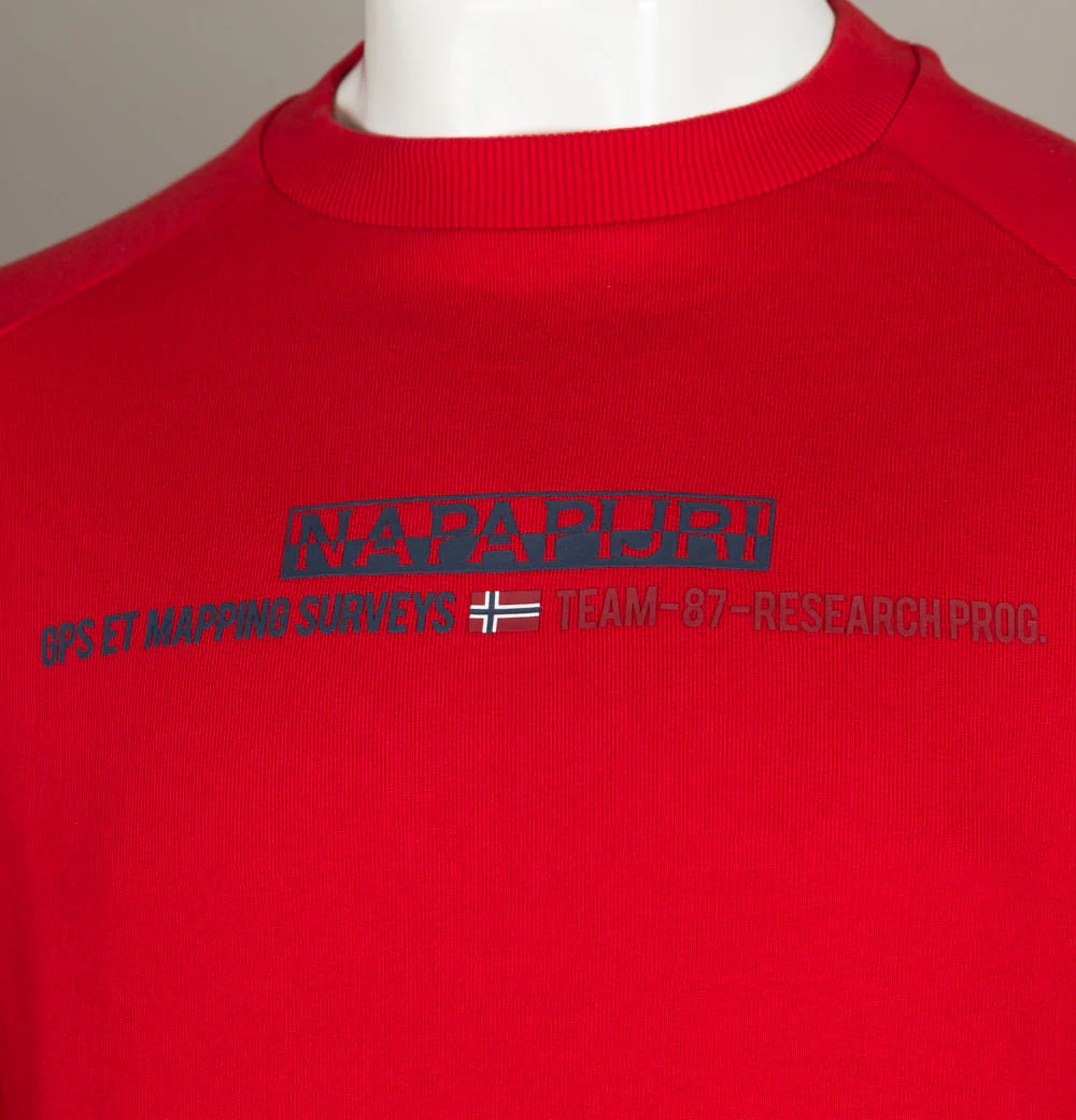 Napapijri Bastia Sweatshirt Bright Red - Image 3