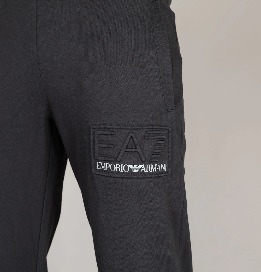 EA7 Bold Raised Logo Joggers Black - Image 4