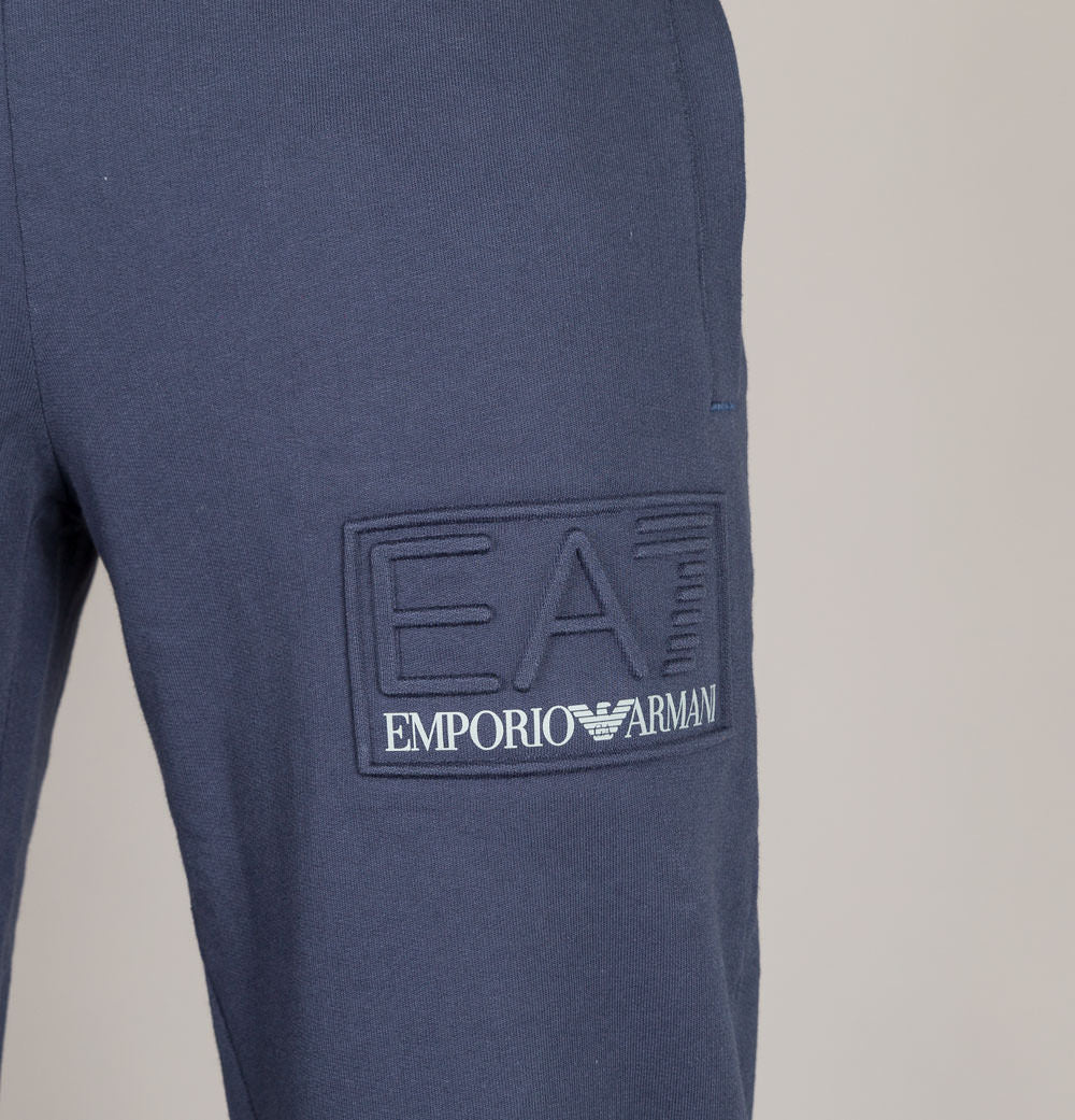 EA7 Bold Raised Logo Joggers Navy Blue - Image 4