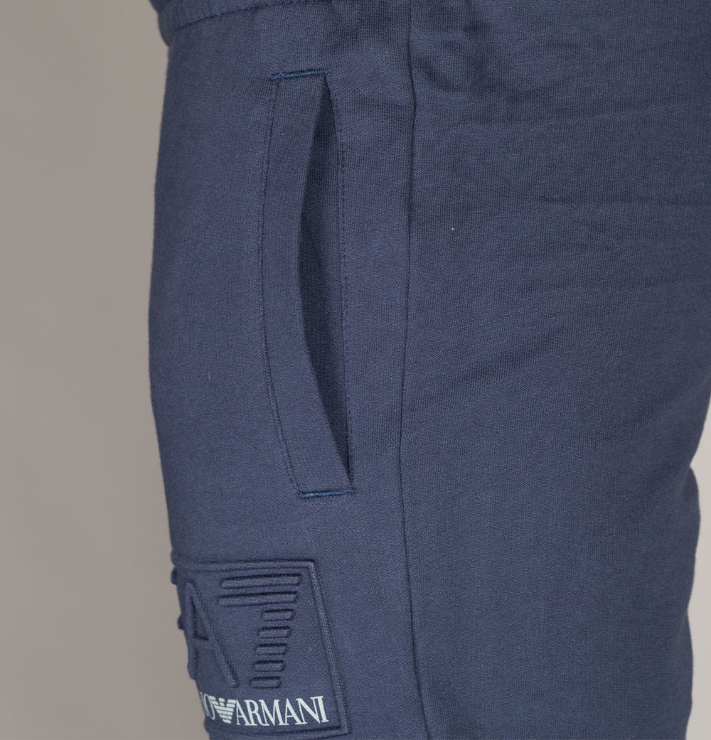 EA7 Bold Raised Logo Joggers Navy Blue - Image 5