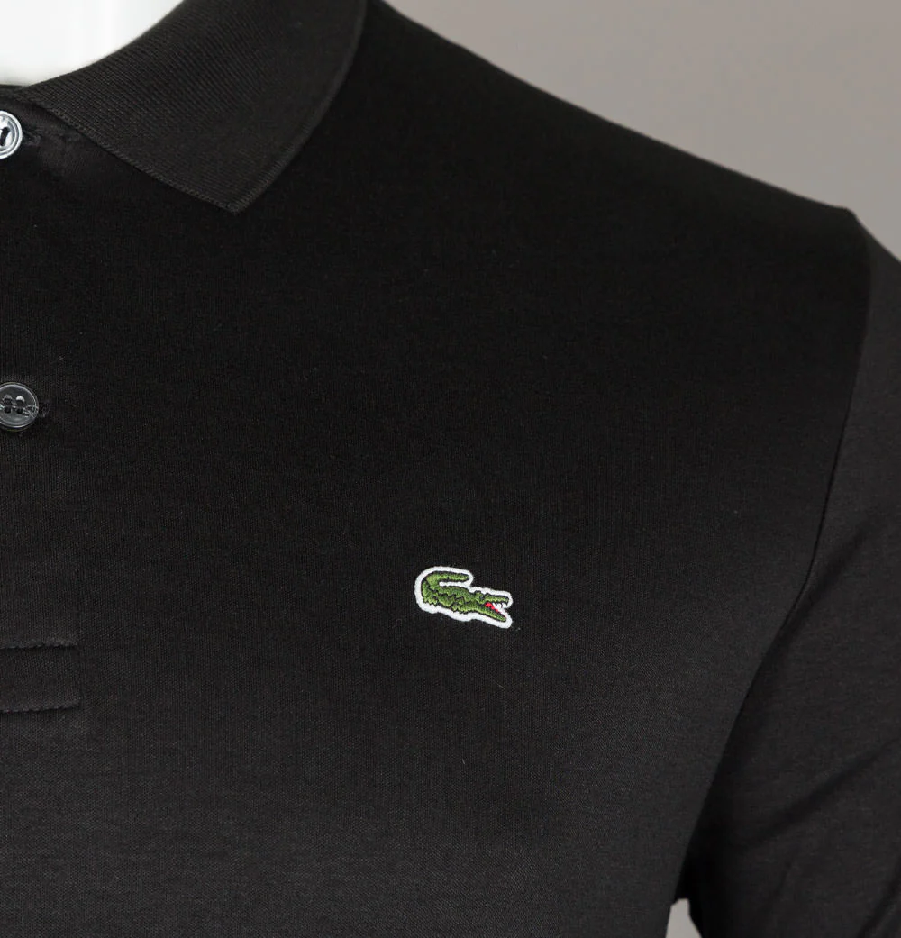 Lacoste Cotton Jersey Polo Shirt Black - Image 4