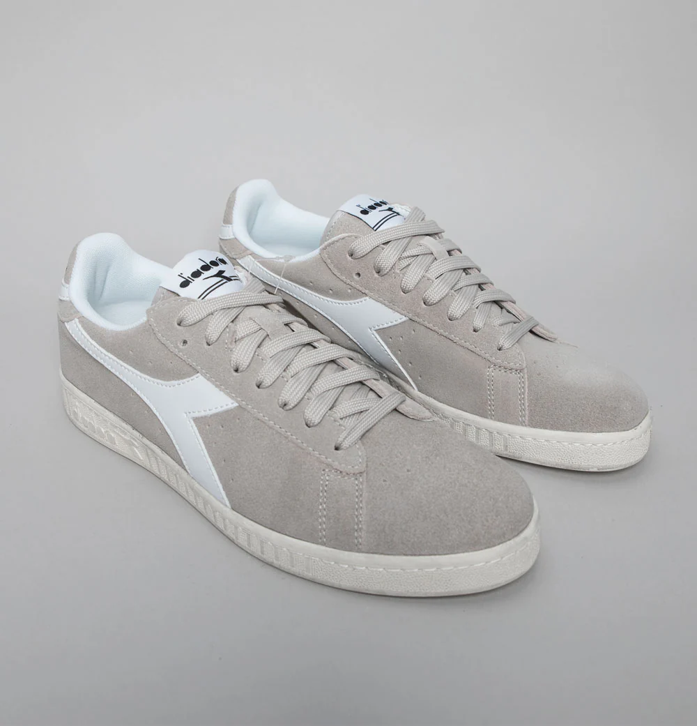 Diadora Game L Low Suede Trainers Grey Silver - Image 2