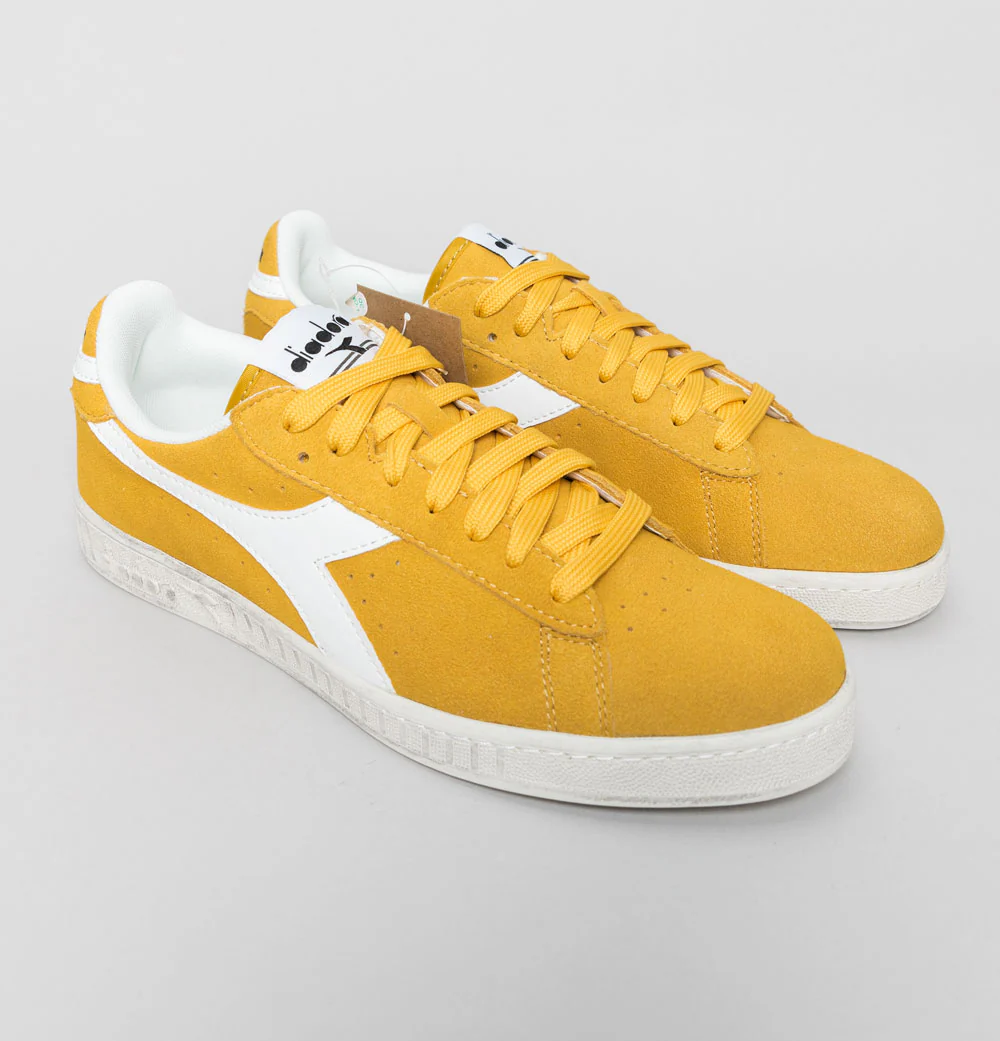Diadora Game L Low Suede Trainers Yellow Ochre - Image 2
