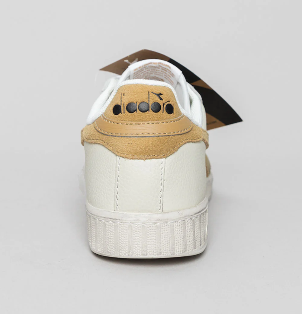 Diadora Game L Low Waxed Suede Pop Trainers White/Latte - Image 5