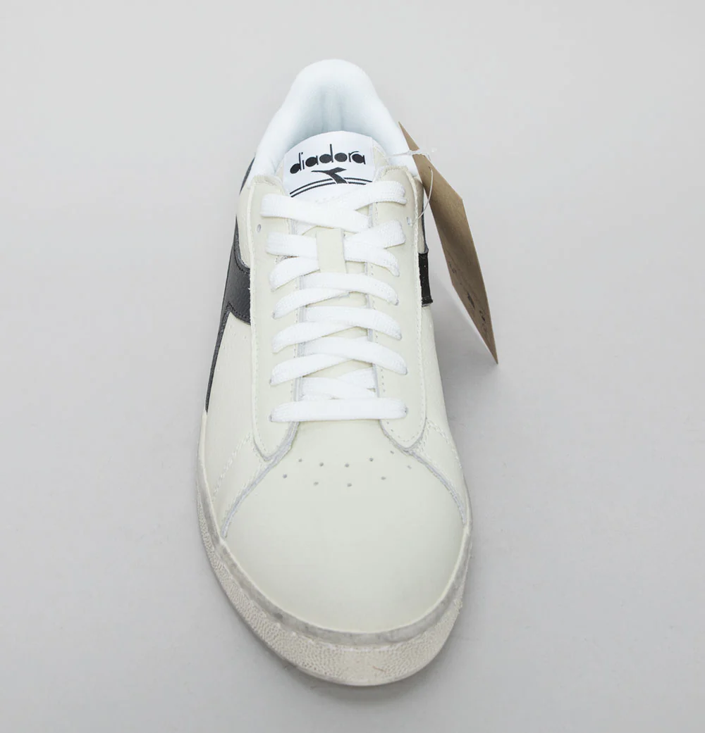 Diadora Game L Low Waxed Trainers White/Black - Image 3