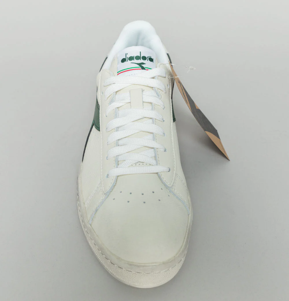 Diadora Game L Low Waxed Trainers White/Fogliage Green - Image 3