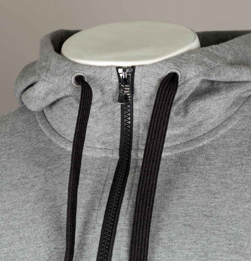 EA7 1/4 Zip Hooded Taping Sweatshirt Medium Grey - Image 3