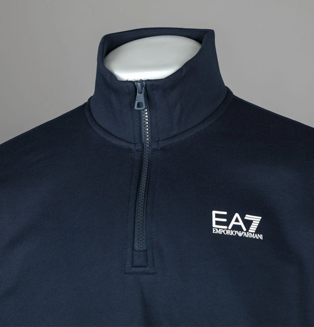 EA7 1/4 Zip Sweatshirt Armani Blue - Image 3