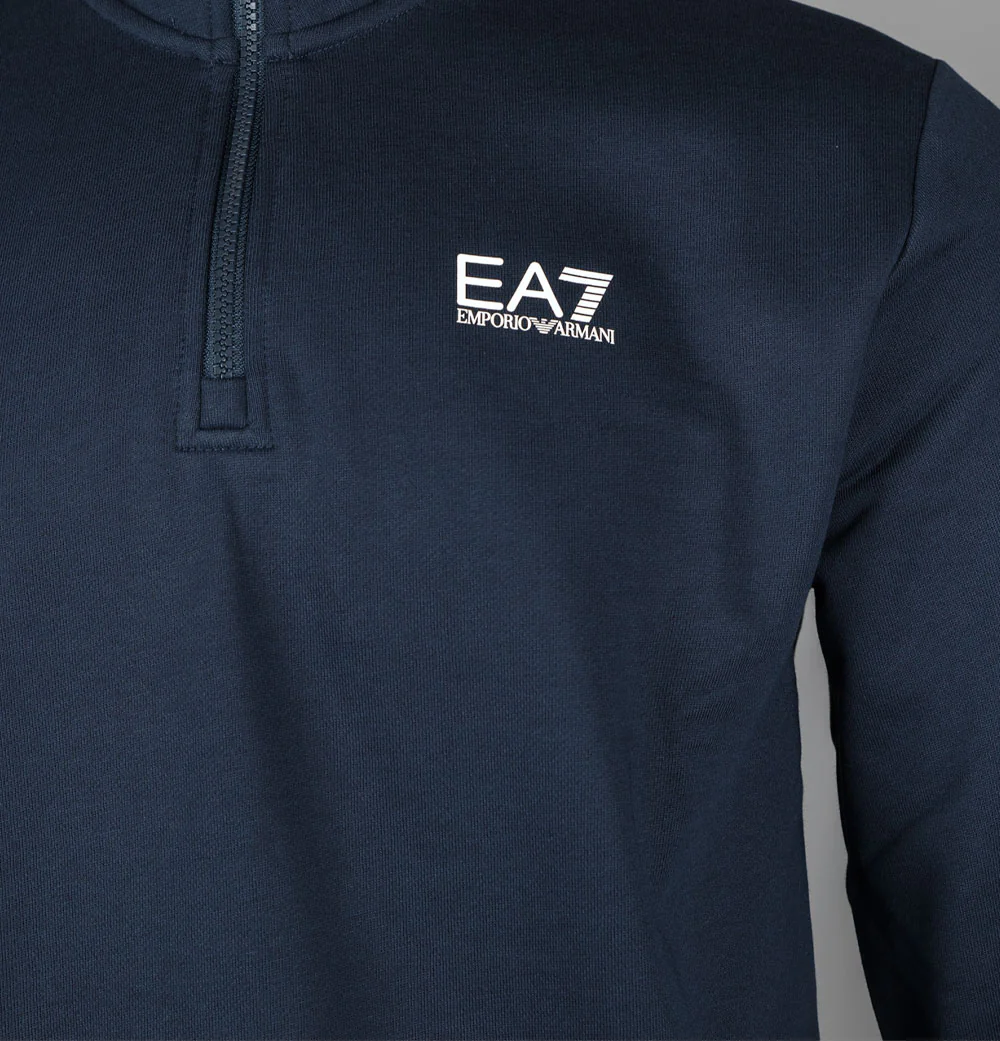 EA7 1/4 Zip Sweatshirt Armani Blue - Image 4
