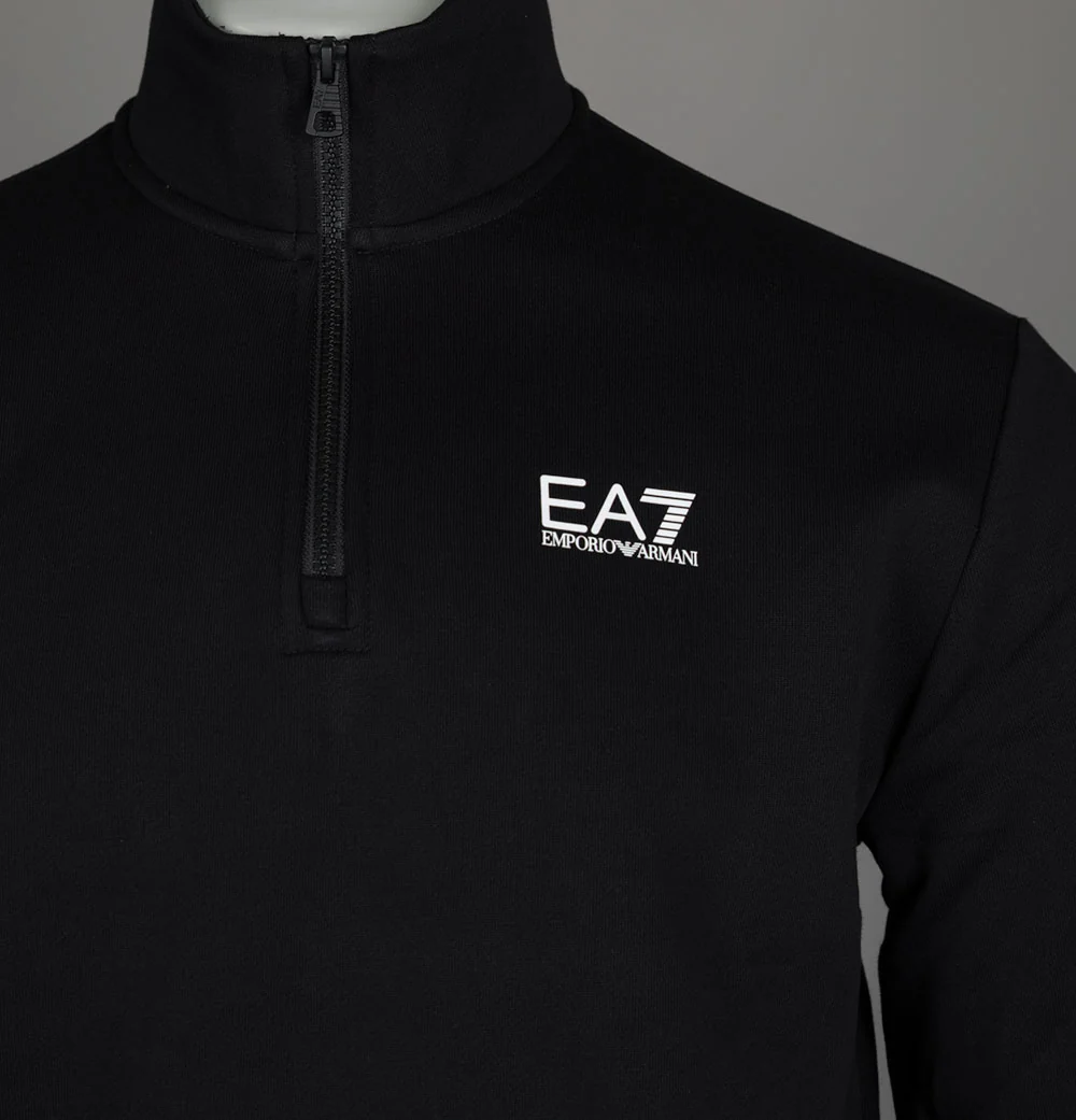 EA7 1/4 Zip Sweatshirt Black - Image 3