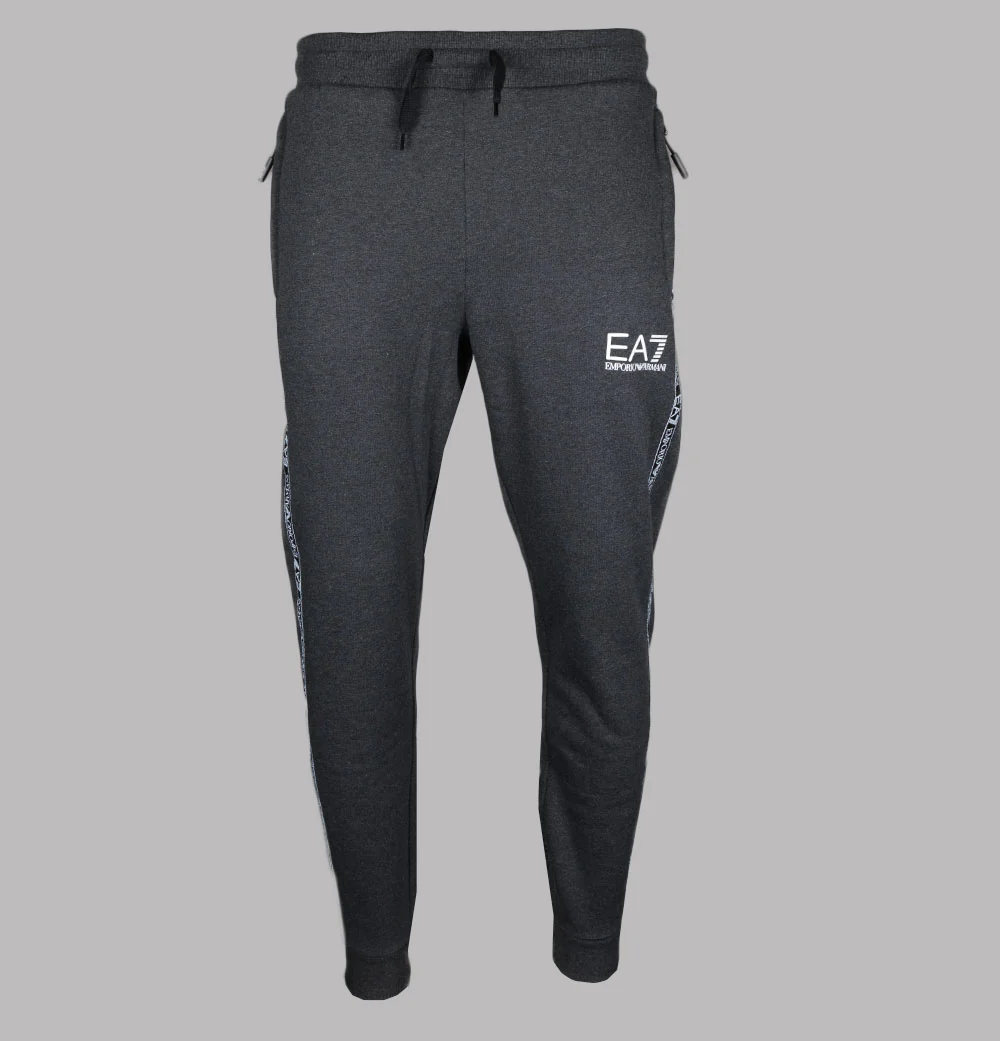 EA7 Athletic Colour Block Taping Joggers Dark Grey - Image 2