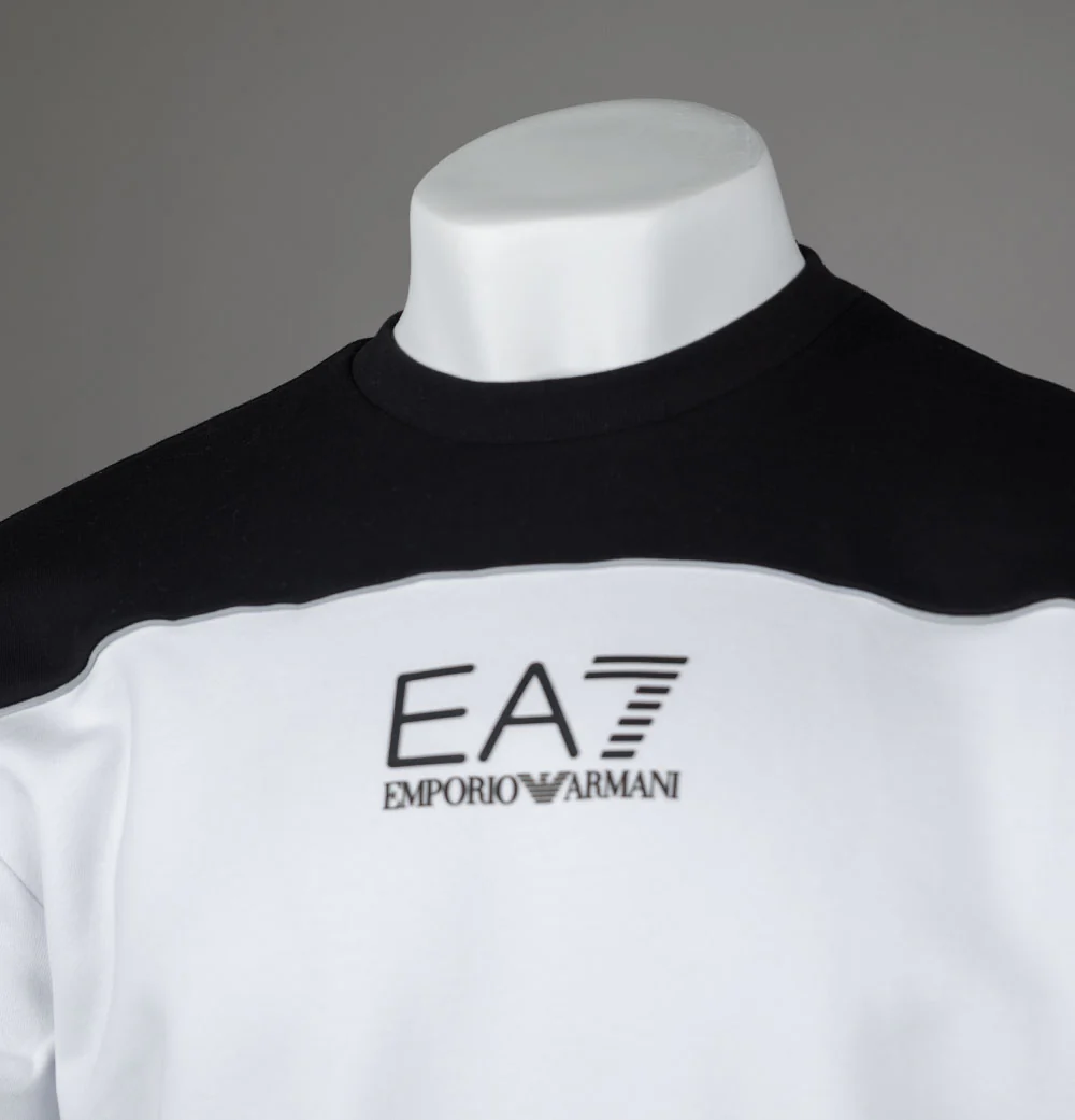 EA7 Athletic Colour Block Sweatshirt White - Image 4