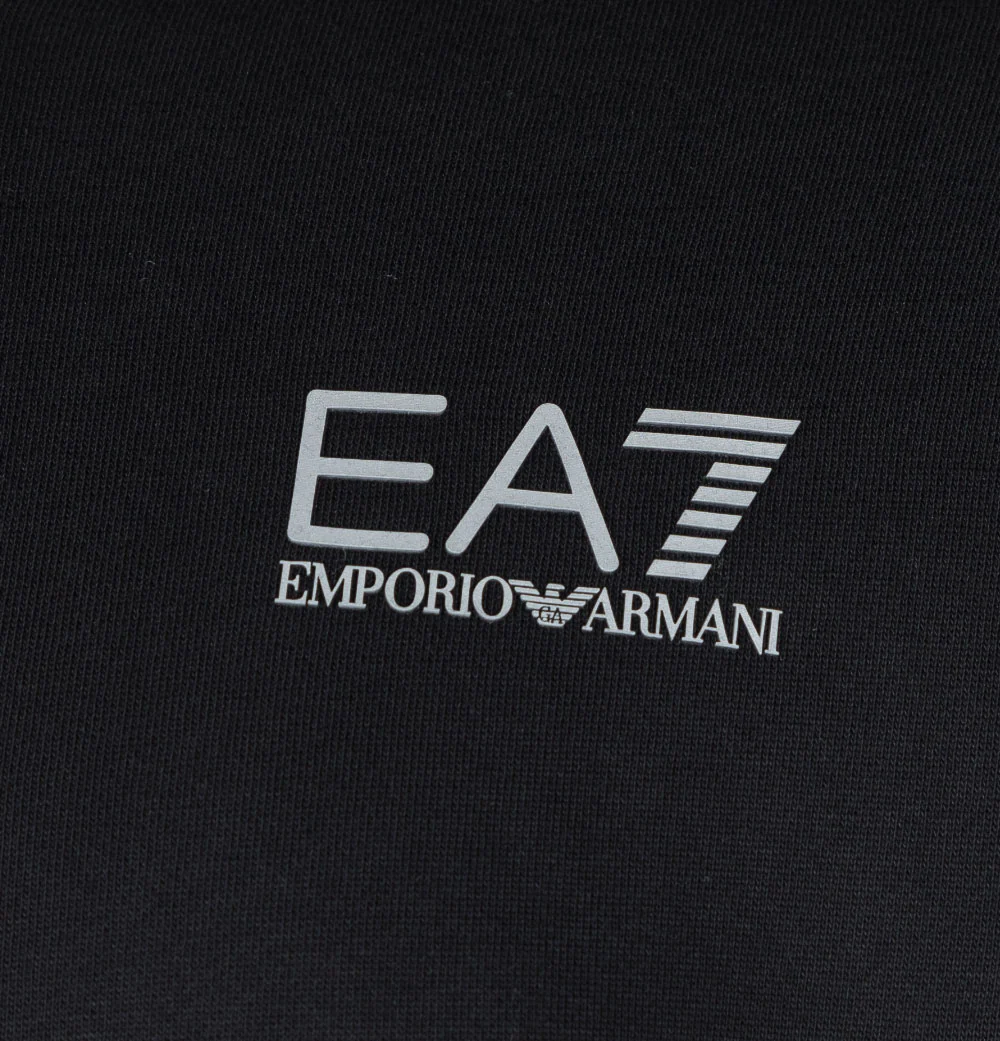 EA7 Athletic Colour Block Zip Up Hooded Sweatshirt Black - Image 4