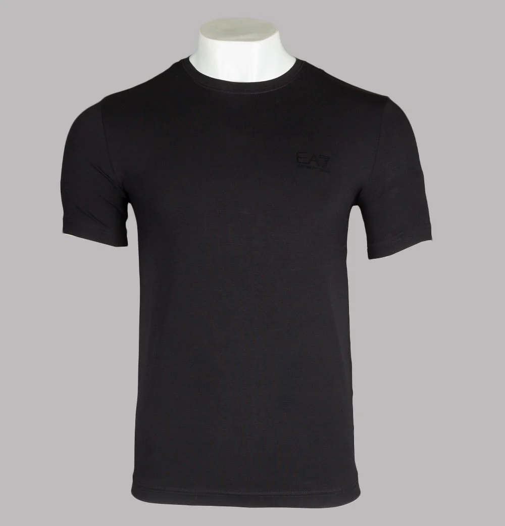 EA7 Back Repeat Logo Taping T-Shirt Black