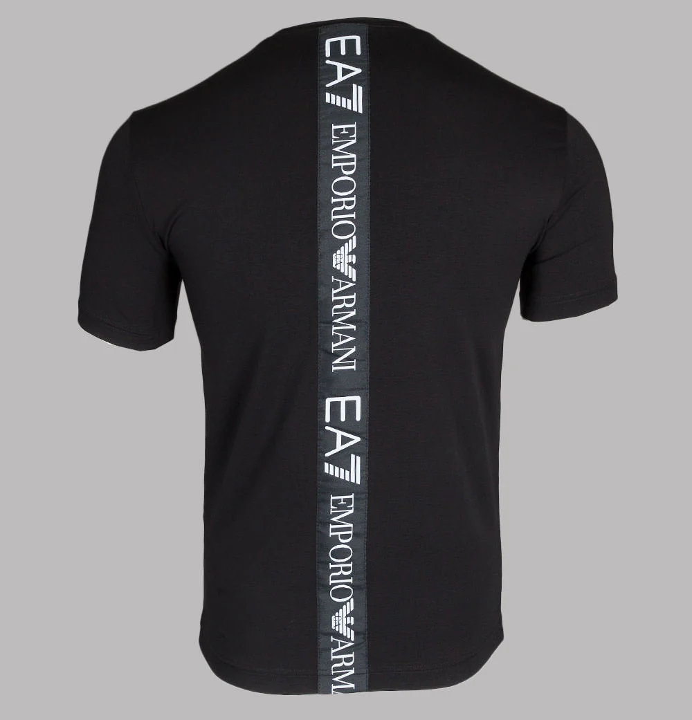 EA7 Back Repeat Logo Taping T-Shirt Black - Image 2