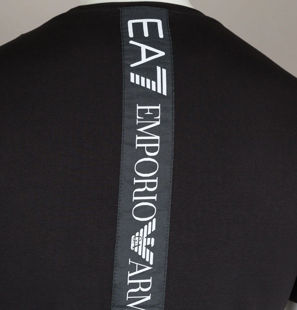 EA7 Back Repeat Logo Taping T-Shirt Black - Image 3