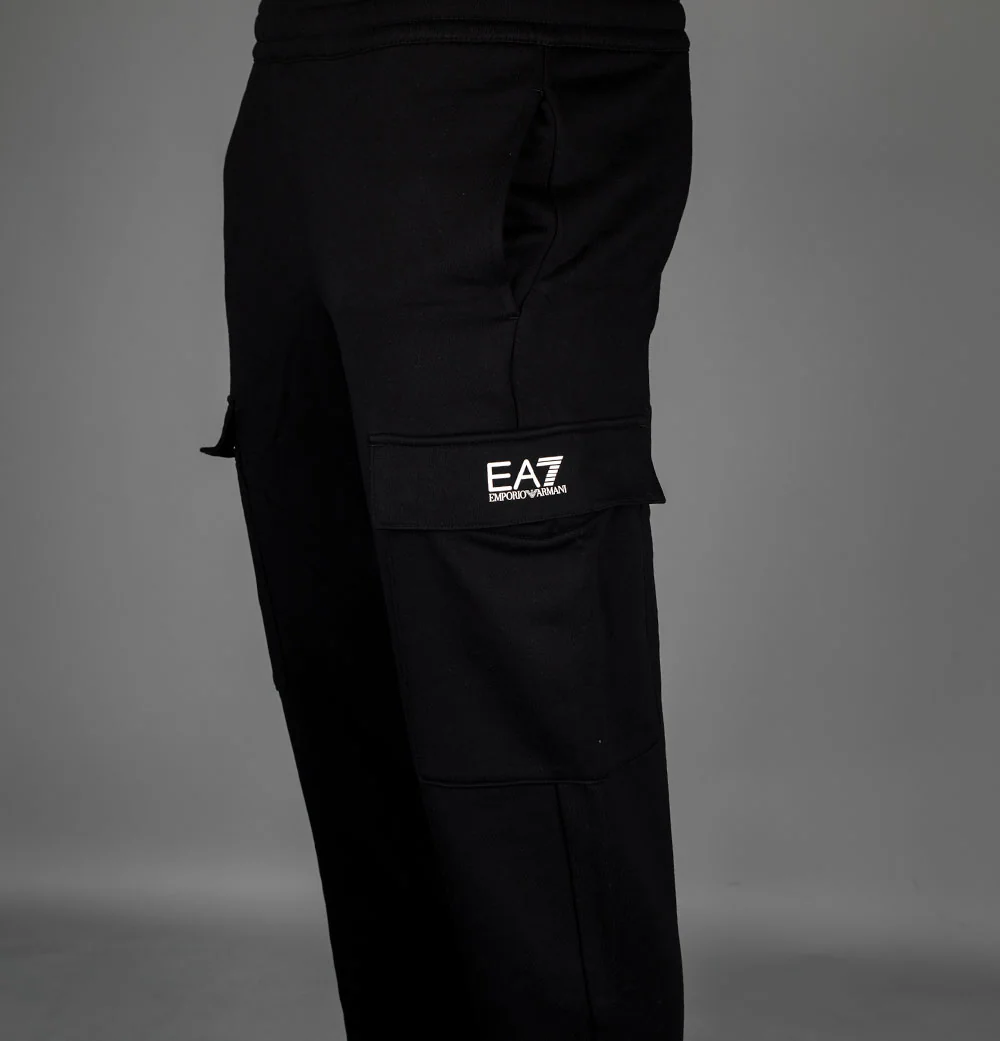 EA7 Core Cargo Joggers Black/White - Image 4
