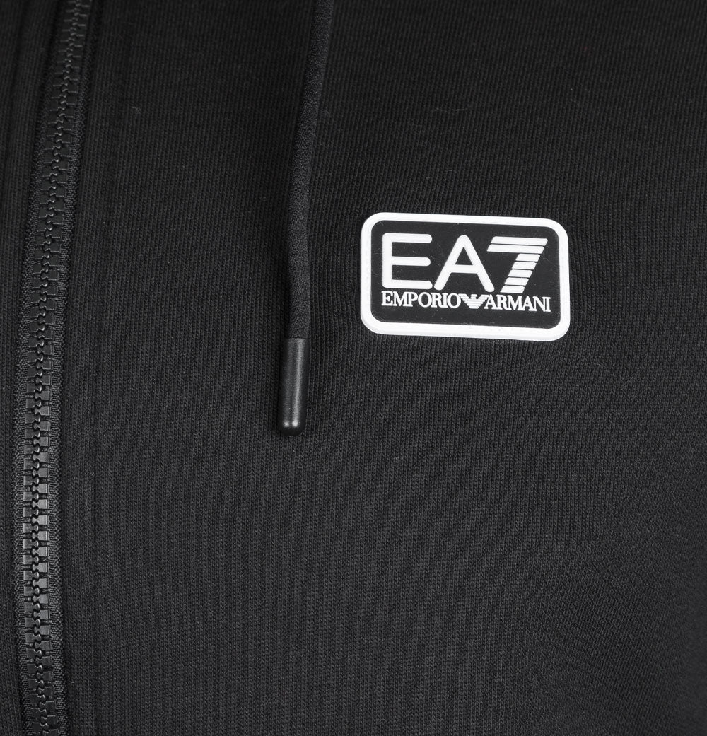 EA7 Core Identity Cotton Full Zip Up Sweatshirt Black - Image 4