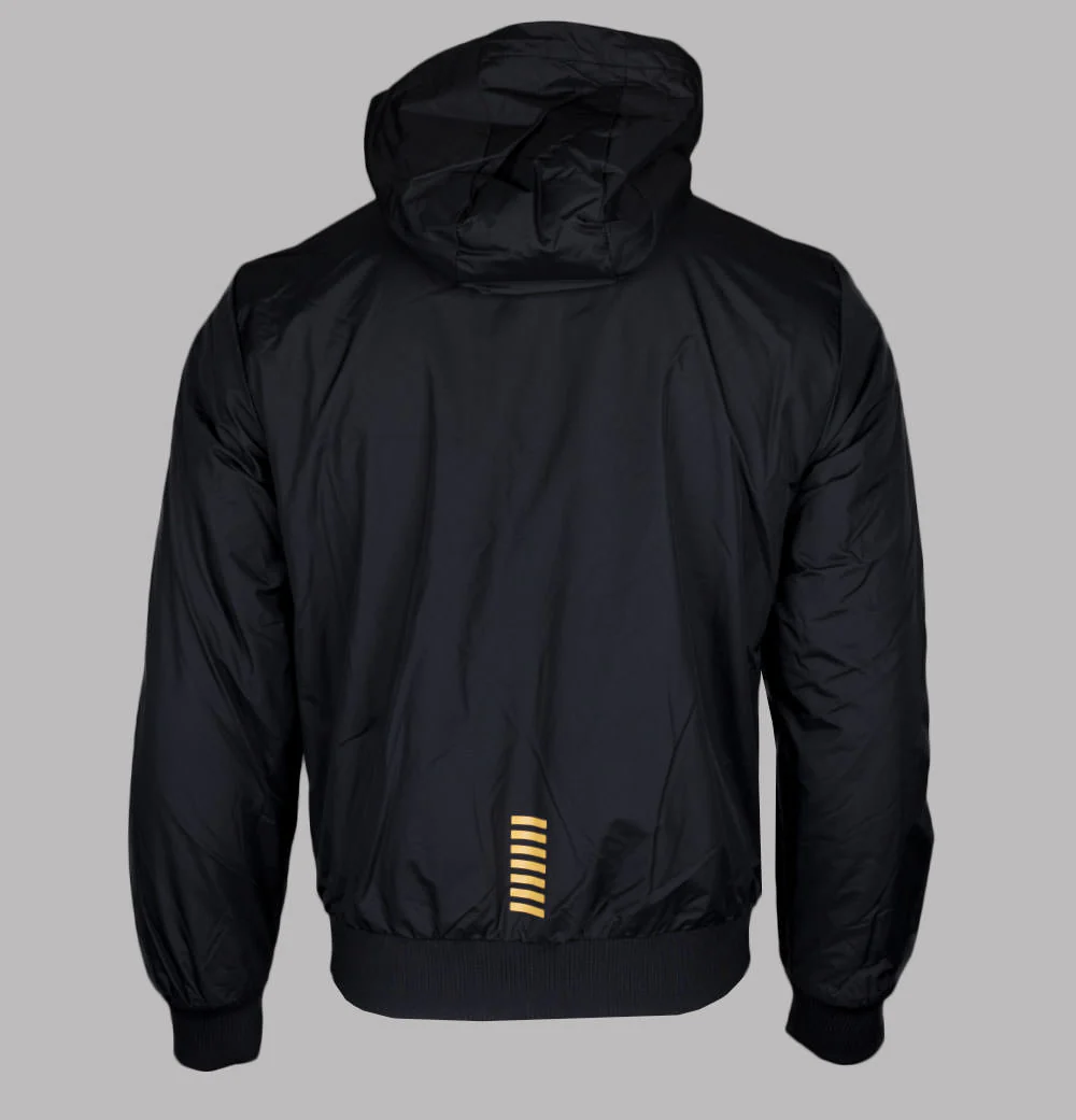 EA7 Core Identity Hooded Bomber Jacket Black - Image 2
