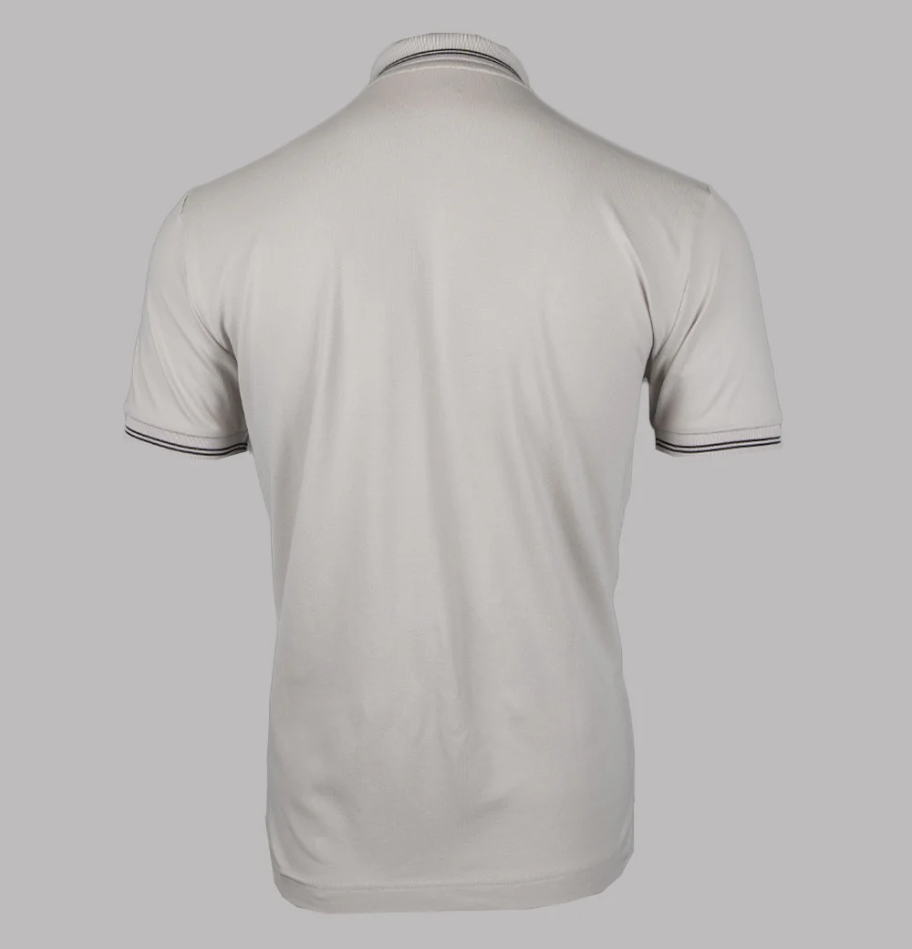 EA7 Cotton Pique Polo Shirt Silver Cloud - Image 2
