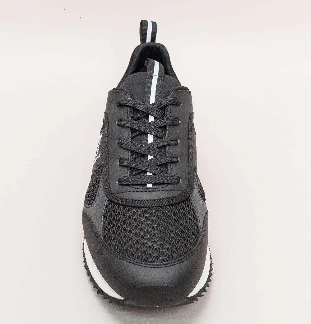 EA7 Emporio Armani Multi Logo Trainers Black/White - Image 5