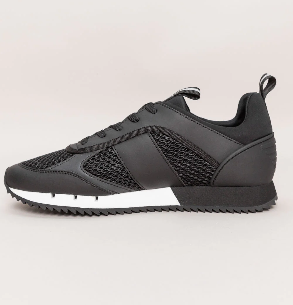 EA7 Emporio Armani Multi Logo Trainers Black/White - Image 6