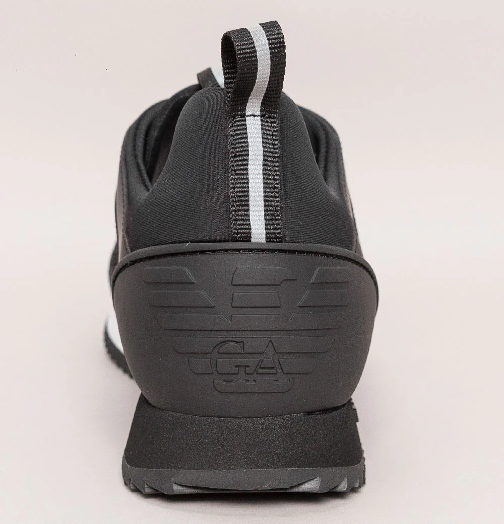 EA7 Emporio Armani Multi Logo Trainers Black/White - Image 7
