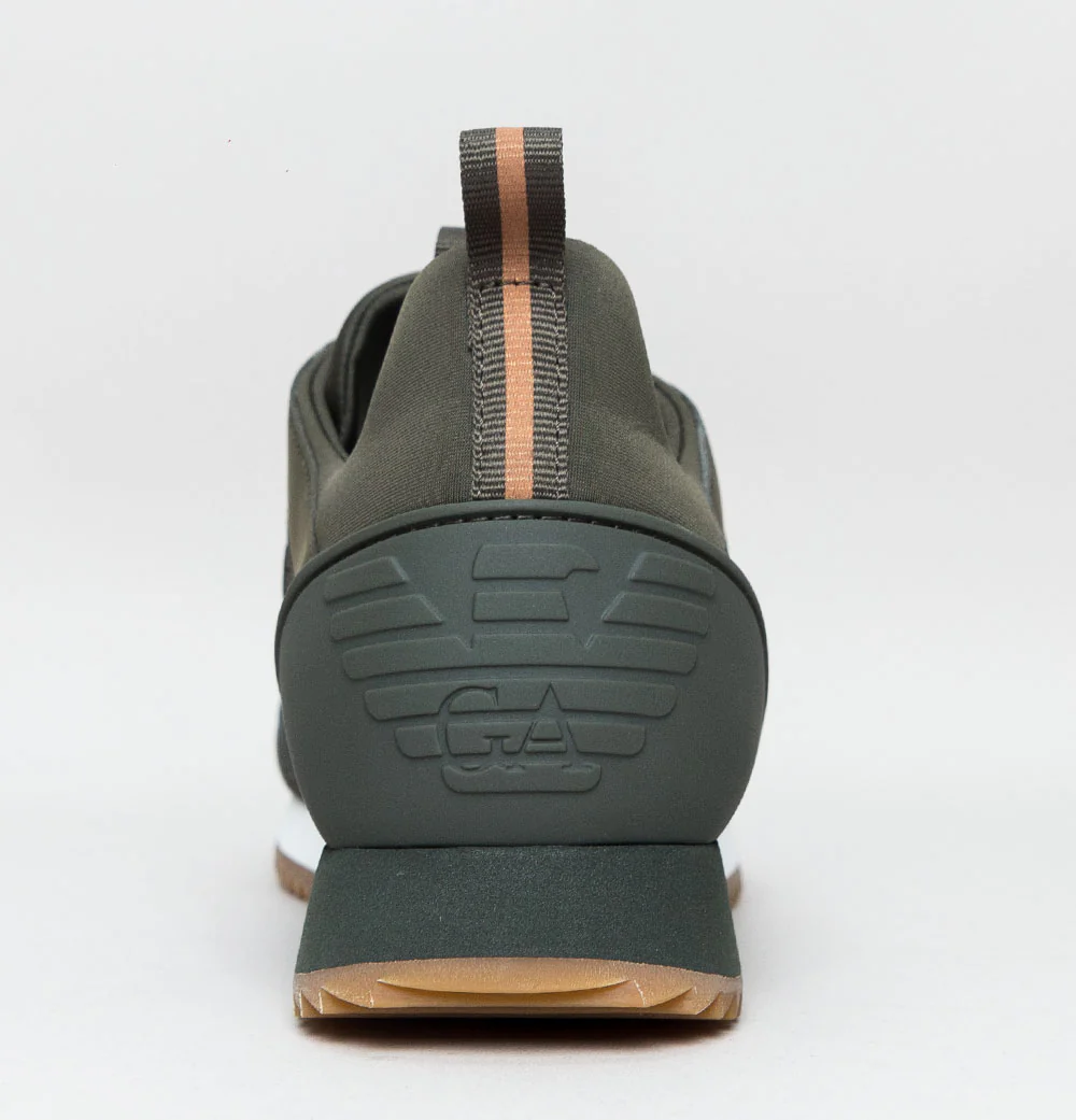 EA7 Emporio Armani Multi Logo Trainers Forest Night/Bronze - Image 5