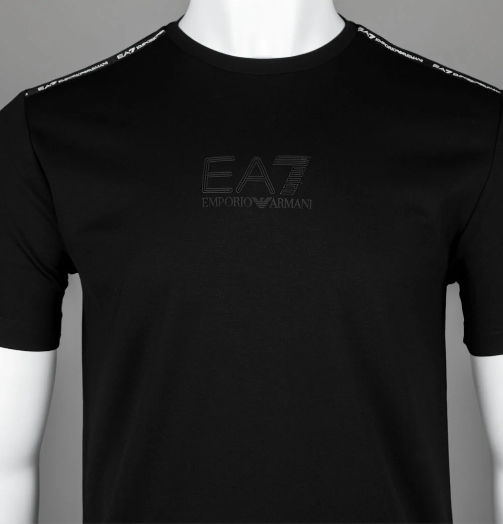 EA7 Fine Taping T-Shirt Black - Image 3