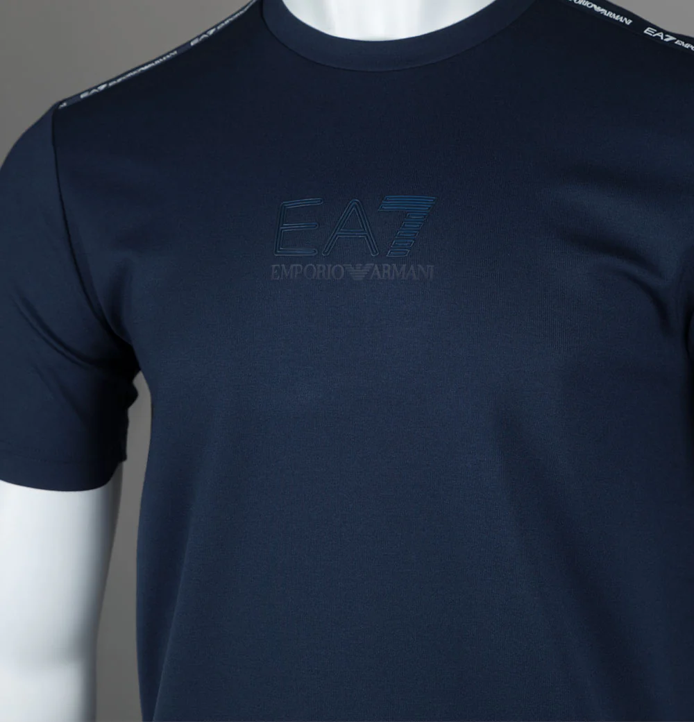 EA7 Fine Taping T-Shirt Navy Blazer - Image 3