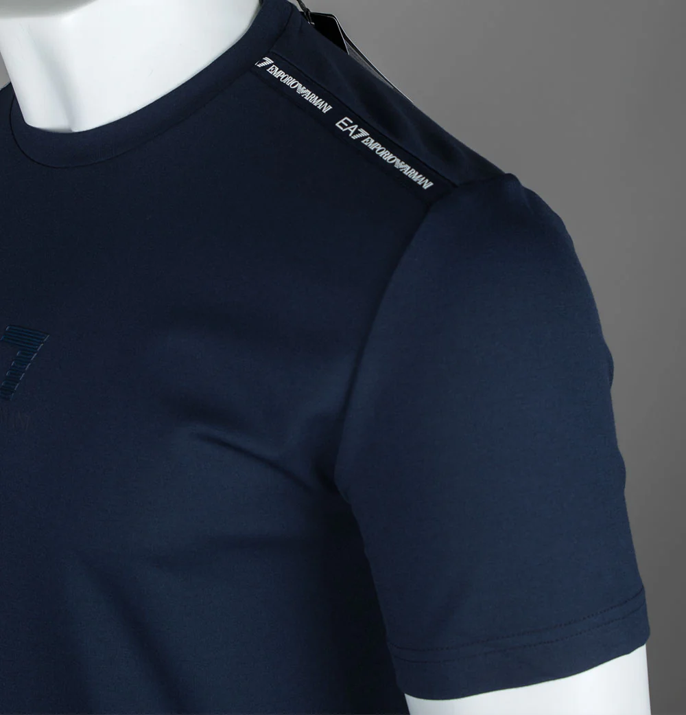 EA7 Fine Taping T-Shirt Navy Blazer - Image 4
