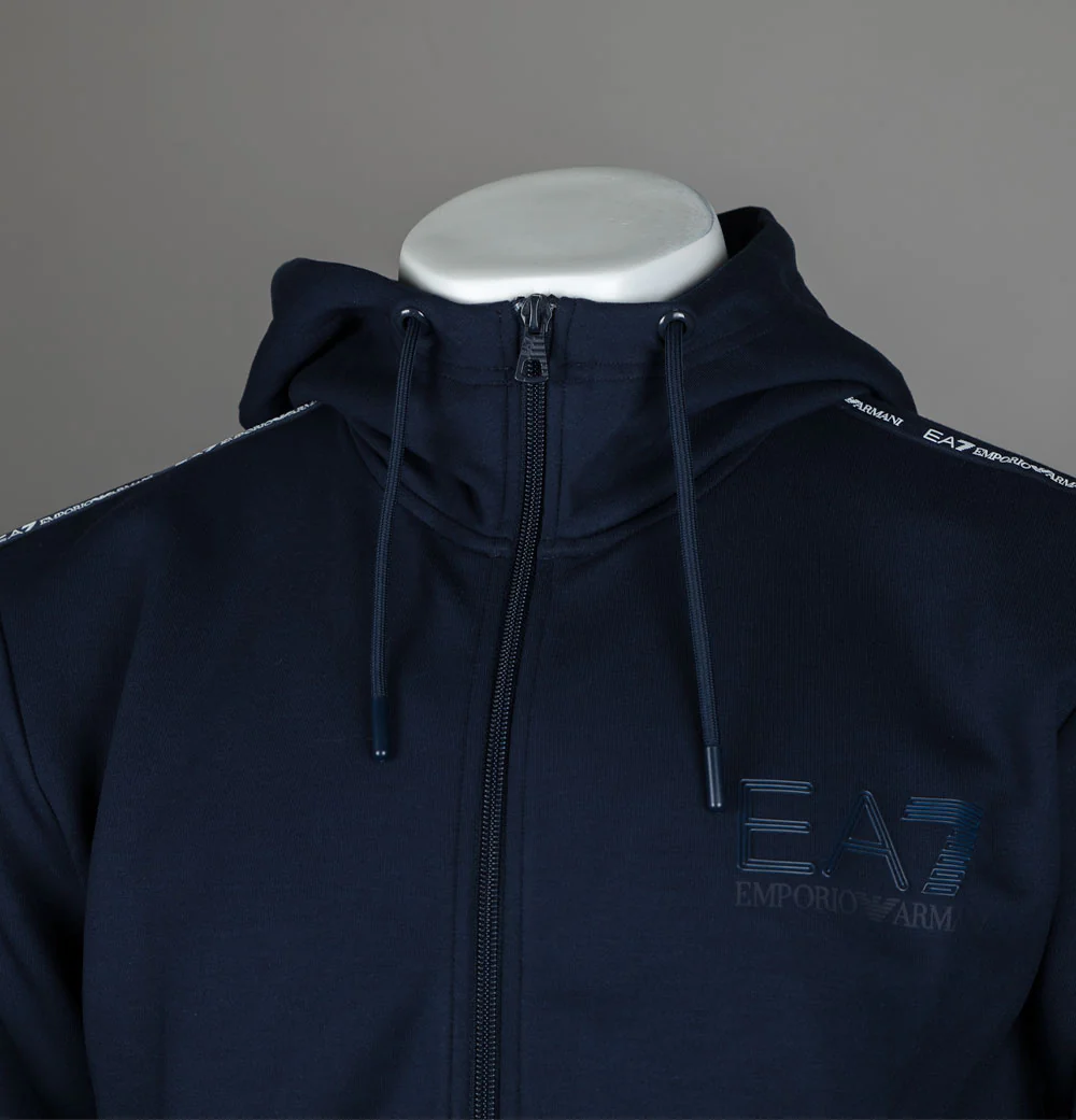 EA7 Full Zip Taping Poly Track Top Navy Blazer - Image 3