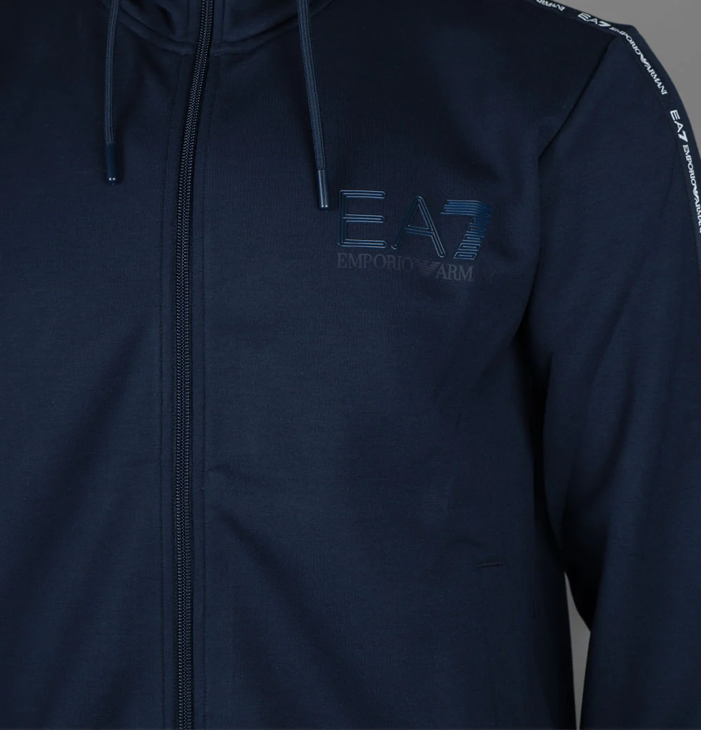 EA7 Full Zip Taping Poly Track Top Navy Blazer - Image 4