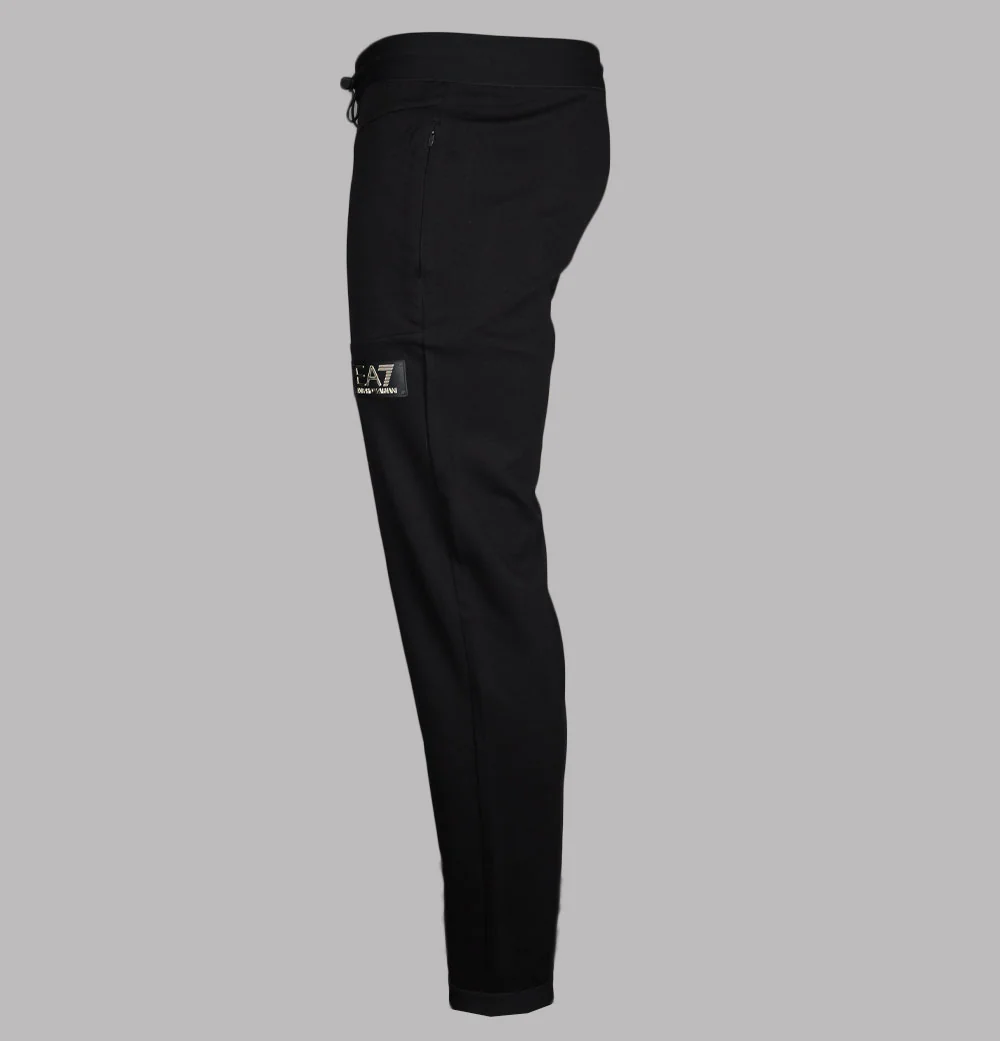 EA7 Gold Badge Logo Joggers Black - Image 2