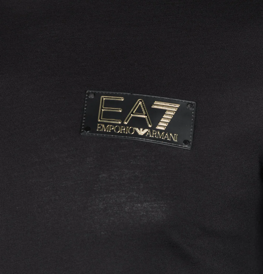 EA7 Gold Badge Logo T-Shirt Black - Image 3