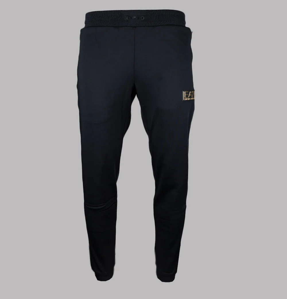 EA7 Gold Label Poly Tech Joggers Black/Gold - Image 2
