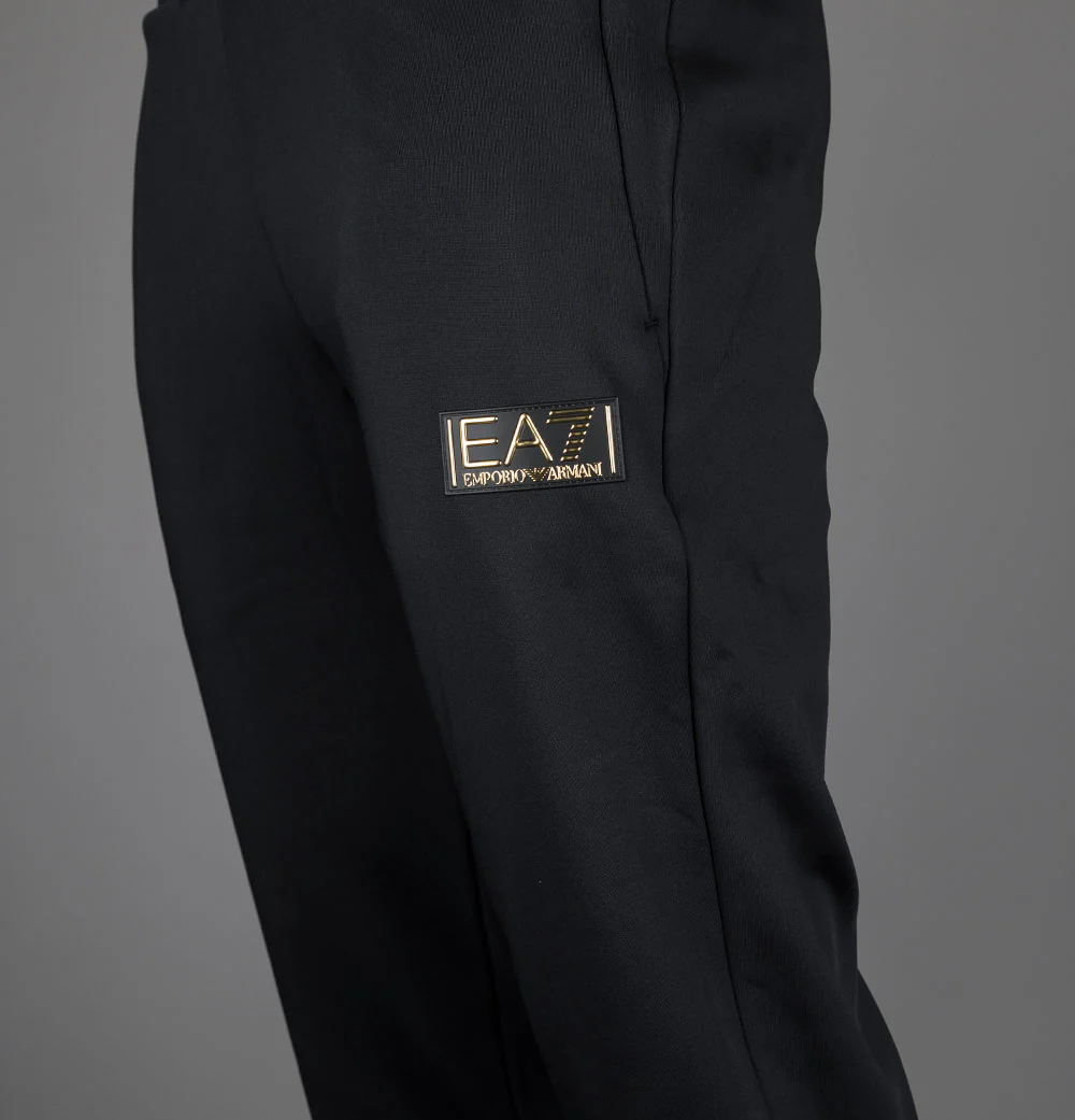 EA7 Gold Label Poly Tech Joggers Black/Gold - Image 4