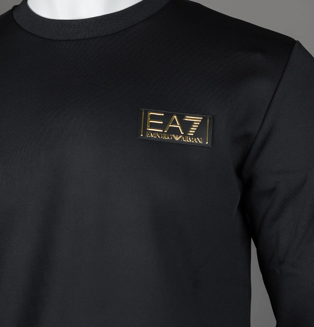 EA7 Gold Label Poly Tech Sweatshirt Black/Gold - Image 3