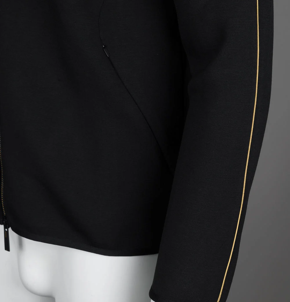 EA7 Gold Label Viscose Blend Full Zip Hooded Sweatshirt Black/Gold - Image 4