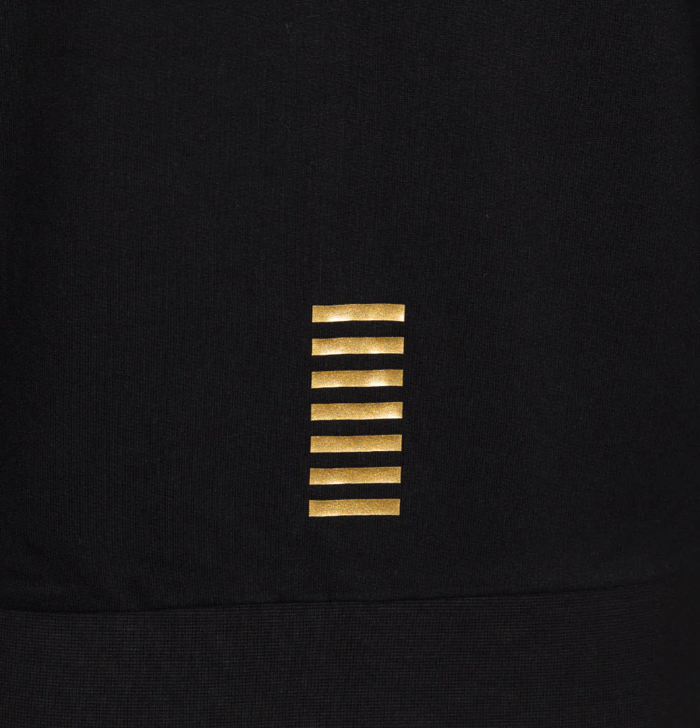 EA7 Gold Logo Full Zip Hooded Sweatshirt Black - Image 6