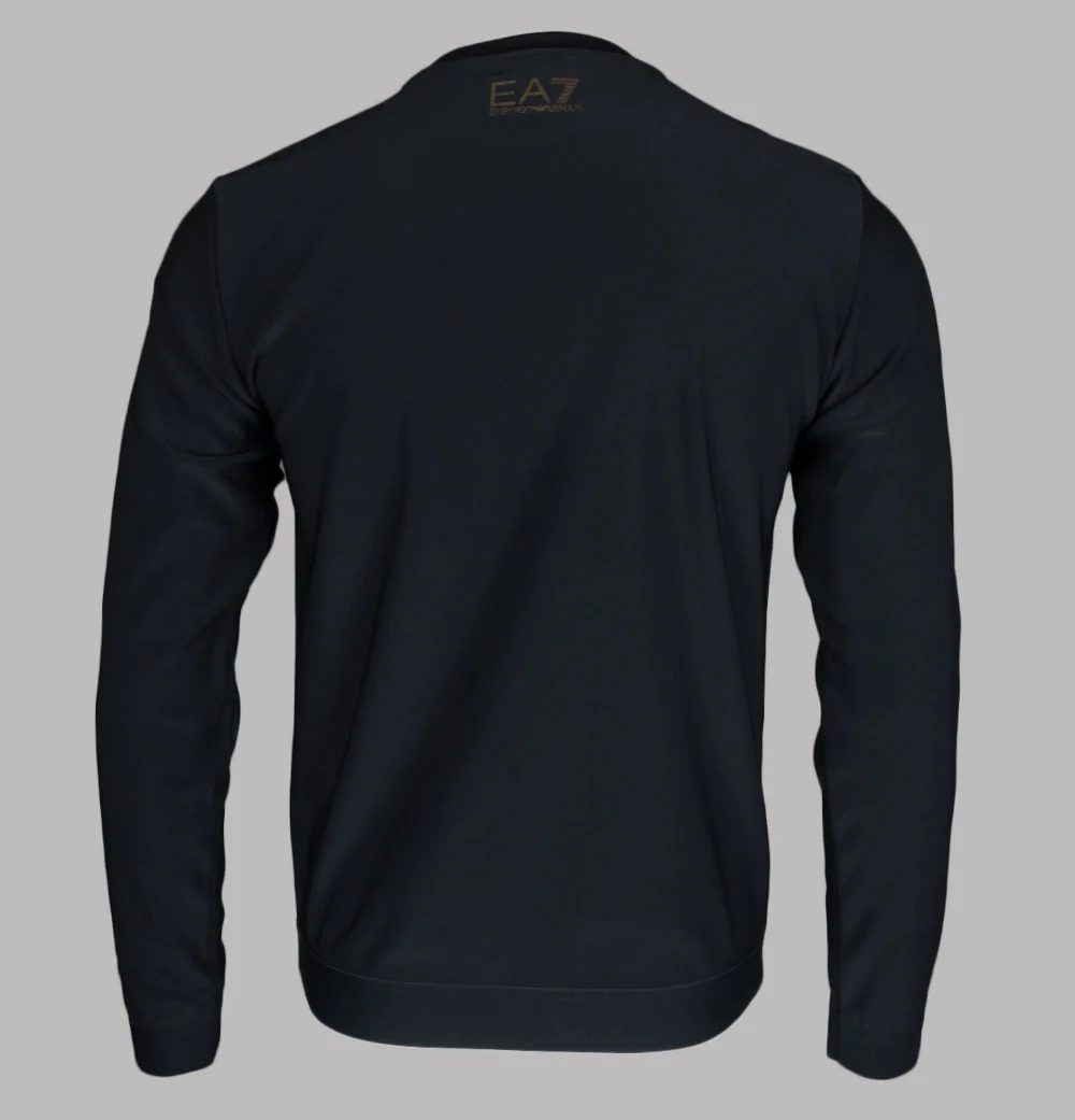 EA7 Gold Logo Poly Tech Sweatshirt Black - Image 2