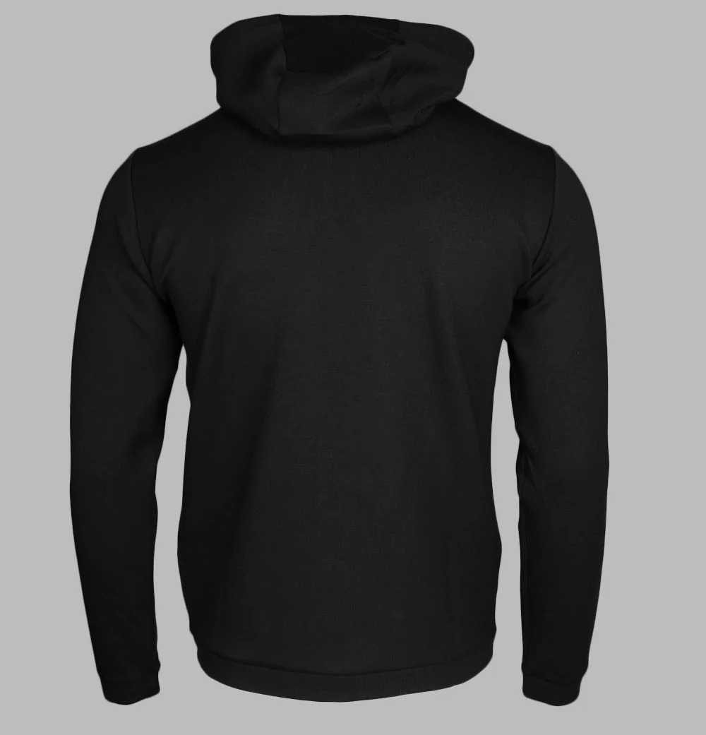 EA7 Gold Logo Zip Through Sweatshirt Black/Gold - Image 2